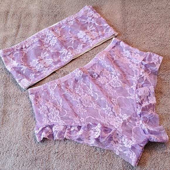 Colorful Other - Two peice lavender lace lingerie set in size large